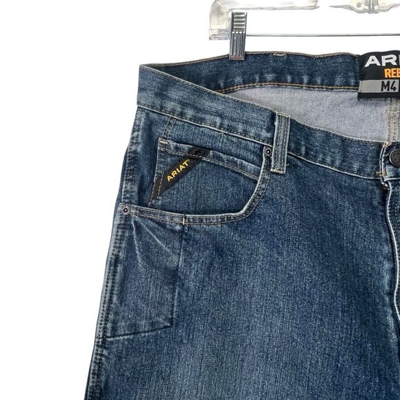 Ariat rebar M4 low rise boot cut jeans blue size 42/30 - Picture 5 of 10